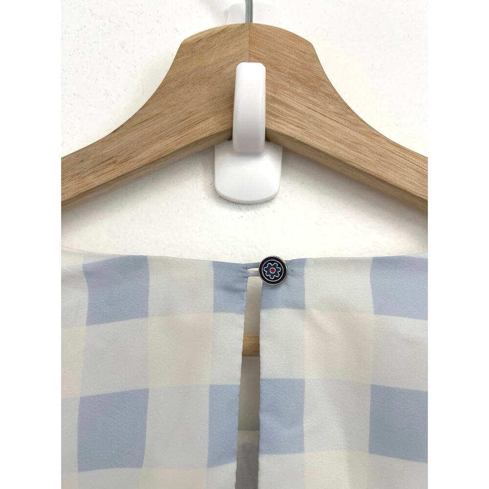NWT Staud Blanche Midi Dress Blue Ombre Gingham Cut Out Open Back - Large - Picture 8 of 16